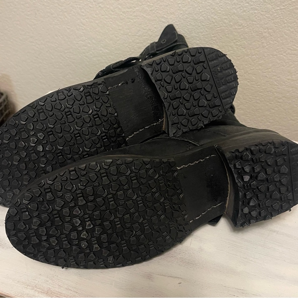 All Saints Black Leather Zipper Boots - Picture 7 of 10